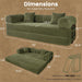 SeventyNineIn Convertible Sleeper Sofa Light Green