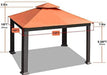 USA 10-Year-Non-Fading 10X13Ft Titan Patio Gazebo, Super Thick Sunbrella Fabric UPF 50+ UV Protection, Heavy Duty Commercial Rust-Proof Aluminum Frame, Windproof Vented Top Gazebo, Rust