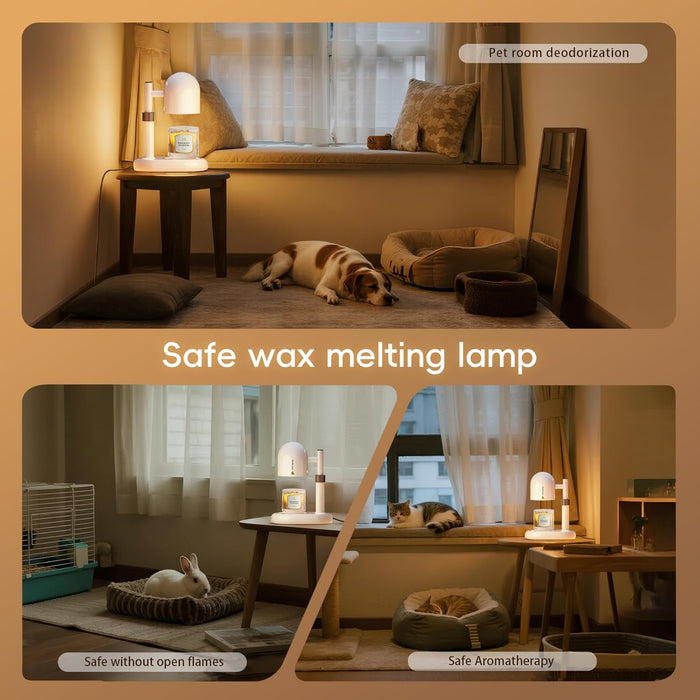 Candle Warmer Lamp with Timer Adjustable Height Flameless Aromatherapy Wax Melter, Cool-Touch Safe Night Light for Home Ambience