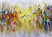 Art,24X60Inch Large Size Knife Painted Texture Art Yellow White Abstract Canvas Wall Art Colorful Modern Oil Paintings Framed Ready to Hang