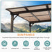 10X28Ft Wall Mounted Gazebo, Hardtop Lean to Gazebo with Aluminum Frame & UV Resistant Polycarbonate Roof, Outdoor Patio Awning for Deck, Porch, Lawn & Backyard