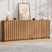 Fluted Sideboard Buffet Cabinet with Storage, 78.7" Wide Mid Century Modern Accent Cabinet with Adjustable Shelves, Wood Modular Credenza Storage Cabinet for Living Room, Entryway