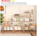 No Assembly Wide Folding Bookshelf, 34" H X 30.9" W, 3 Tier Foldable Book Shelf Industrial Bookcase, Vintage Collapsible Storage Shelves for Home Office Living Room Bedroom, Light Oak White