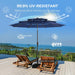 9FT 3-Tiers Outdoor Patio Umbrella with 5-Year Fade Resistant,Vented Outdoor Commercial Market Umbrella with UPF50+ UV Protection & Push Button Tilt and Crank for Pool,Backyard(Navy Blue)
