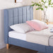 Lottie 43" Upholstered Platform Bed Frame, Blue Slate, Queen