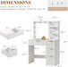 36Inch ElegantFluted White Vanity Desk With LEDMirror