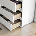 Modern Chest of Drawers, 4/5/6 Drawer Dresser without Handles Floor Storage Drawer Cabinet Vertical Dresser Storage Organizer for Home Office (4 Drawers, White)