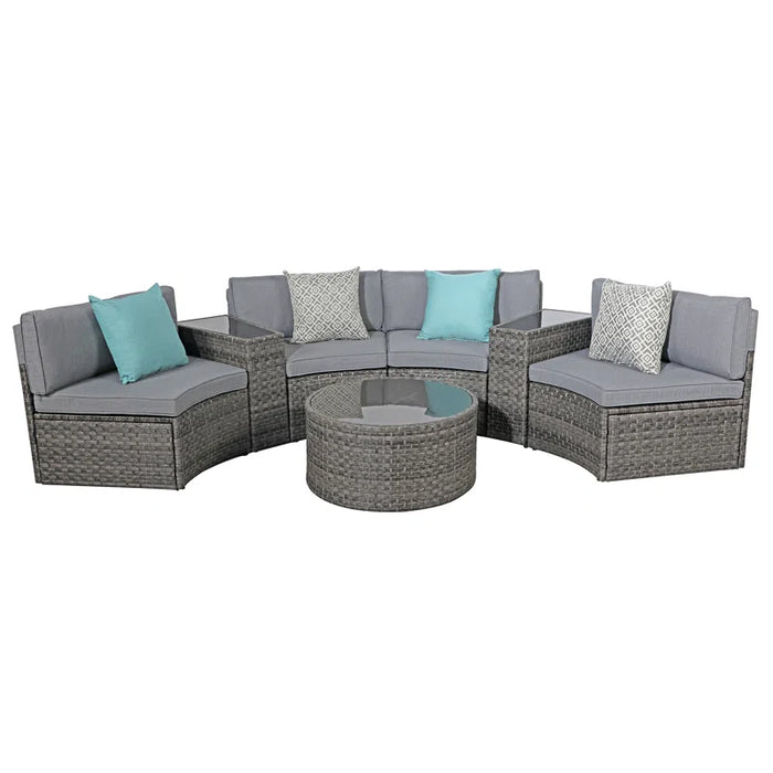 Rasmus 7 Piece Rattan Sofa Seating Group with Cushions