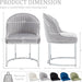 Velvet Dining Chair Set of 4, Modern Upholstered Kitchen Chair with Silver Metal Legs, Kitchen & Dining Room Chairs for Restaurant/Bedroom/Living Room (Grey, Set of 4)