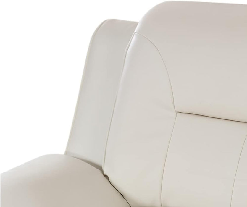 Faux Leather Sofa Couch Set, Living Room Sofa and Loveseat Set, Leather Couch and Loveseat Set for Living Room Office Home (2 Piece Leather Living Room Set, Cream White)