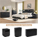 Black Dresser with Thickened Curved Profile Design, 52" Modern Chest of Drawers with 8 Drawers, Wooden Dresser TV Stand, Organizer for Bedroom, Living Room, Hallway