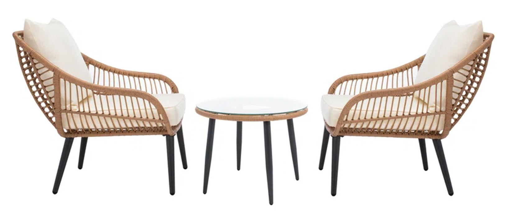 Aiello 3 Piece Rattan Seating Group with Cushions