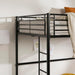 Timothee Urban Industrial Metal Double over Loft Bunk Bed, Full Loft, Black