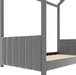 Twin Velvet Playhouse BedFrame NoBoxSpring Grey Finish