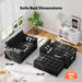 Charcoal Velvet Multifunctional Sleeper Sofa Bed USB