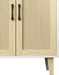 Buffet Cabinet Sideboard with Rattan Decorated Doors Kitchen Storage Cupboard Accent Cabinet (White)