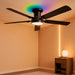 Smart Ceiling Fan Wireless App Control Matte Black Indoor
