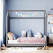 Twin Velvet Playhouse BedFrame NoBoxSpring Grey Finish