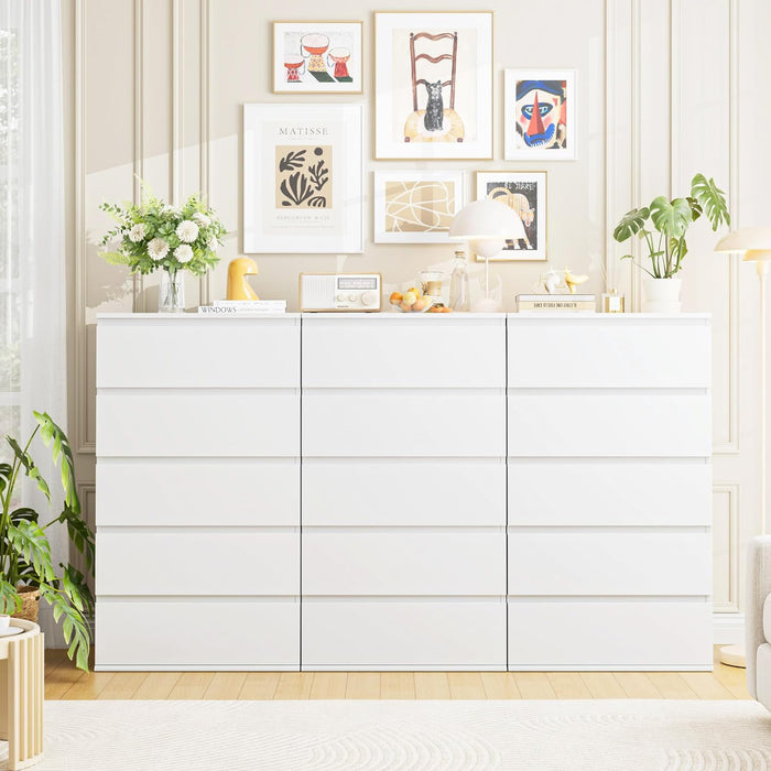 White 5-Drawer Dresser with Large Space