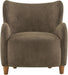 Auden Wingback Accent Chair, Fabric Club Chair, Velvet Upholstered Armchair, Curved Backrest Single Sofa, Soft Cushion Seating, Reading Lounge Chair for Living Room, Brown