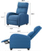 Recliner Chair, Recliner Sofa for Adults, Recliners Home Theater Seating with Lumbar Support, Reclining Sofa Chair for Living Room (Fabric, Blue)