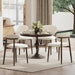 Upholstered Dining Chairs Set of 6 with Curved Back, Beige