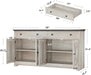 Buffet Cabinet with Storage, Sideboard Cabinet with Drawers & Doors | 2 Drawers, 4 Doors and 2 Adjustable Shelves. 59Inch Wide. Fsc-Certified Wood. Anti-Tip Device. Charcoal Grey and Beige Maple.