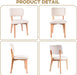 Wooden Dining Chairs Set of 2, Mid Century Modern Kitchen Chairs with Fabric Upholstered and Curved Backrest for Dining Room, Restaurant/Cafe, 300LBS Capacity, Natural