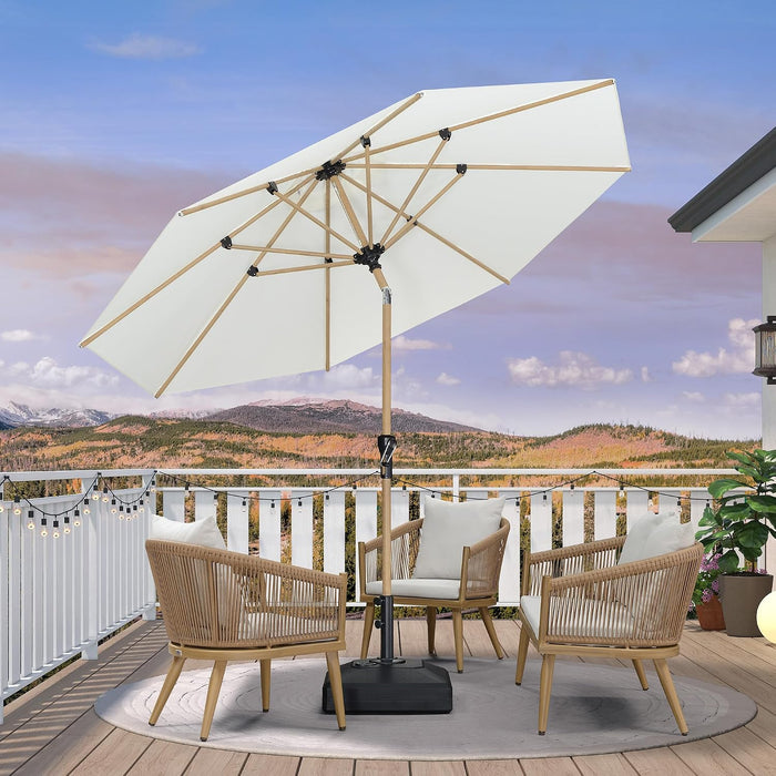 Patio Umbrella 10Ft Market Table round Push Button Tilt, Cream