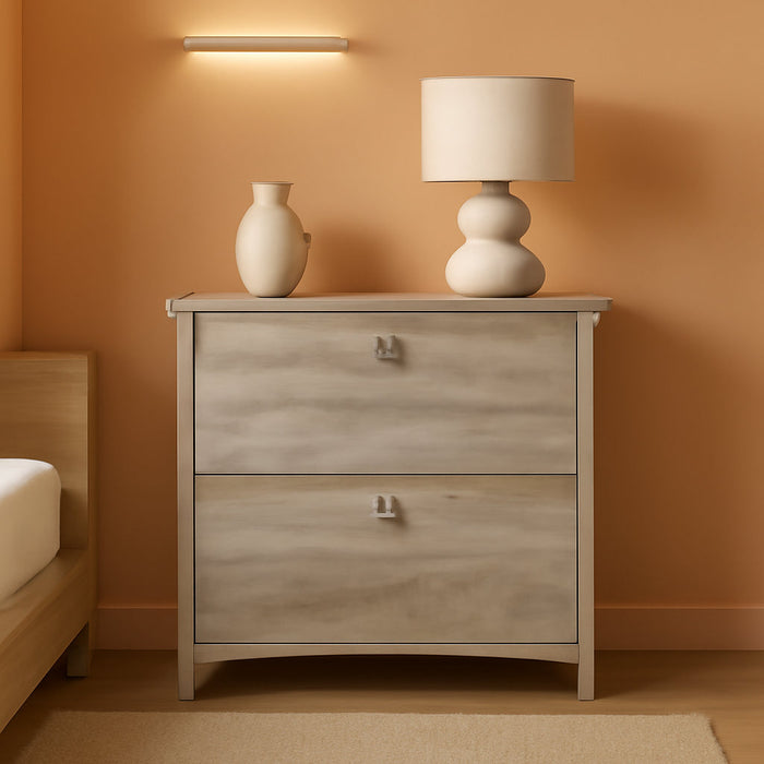 Bush Furniture Salinas 2 Drawer Lateral File Cabinet in Driftwood Gray