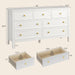 55" White Dresser for Bedroom with 7 Drawers & Modern Gold Handle
