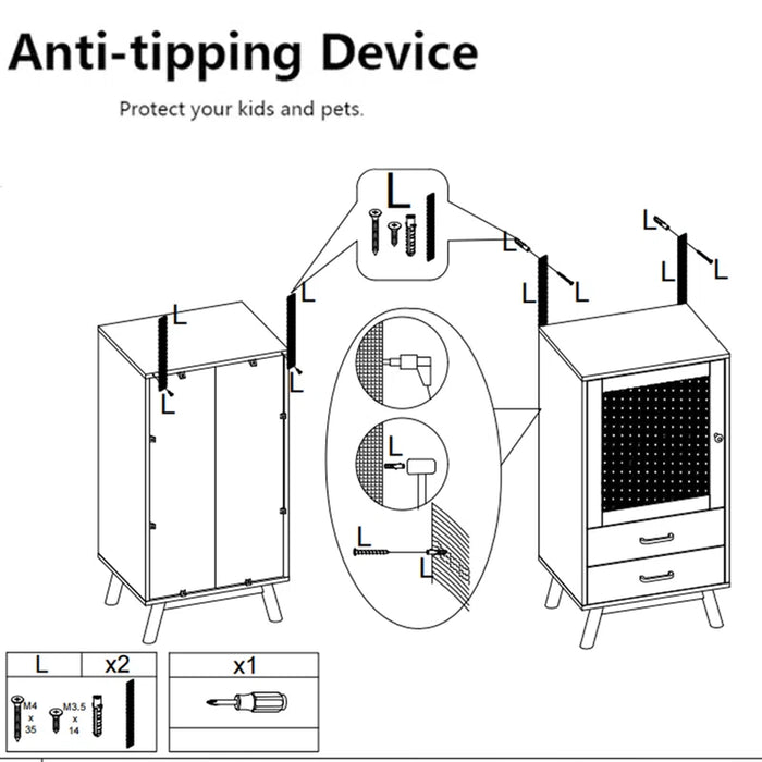 Rattan 1-Door Cabinet