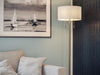 Stowe Floor Lamp with Antique Brass Finish, Modern Style, 61" Height, 19" Width, 19" Depth