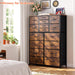 Rustic Brown Dresser Tower with 16 Drawers