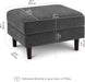 Storage Ottoman with Tray, Living Room Furniture, Max Collection, Iron Gray Chenille Fabric