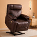 Small Size Power Lift Recliner Chair Sofa with Massage and Dual Heating, Adjustable Headrest for Elderly People Petite, USB Ports, Faux Leather 7111 (Dark Brown)