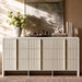 Fluted 9 Drawer Dresser for Bedroom, 64.2" Wide White Chest of Drawers, Modern Wood Storage Cabinet with Metal Handles, Anti-Tip Clothes Organizer, Grey