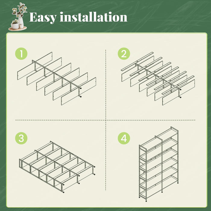 6 Tier Bookshelf with 12 Open Shelves and Raised Baffle, Black