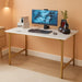 Computer Desk,47 Inches Home Office Desk Writing Study Table Modern Simple Style PC Desk with Metal Frame,Gold