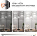 Dimmable Floor Lamp, 3 Lights Black Arc Floor Lamp, Modern Tall Standing Tree Lamp with Grey Linen Shades & Heavy Base, 3000LM LED Bulbs, Bright Lighting for Living Room, Bedroom, Office & Reading