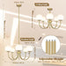 Gold Sputnik Chandelier Pendant Light Frosted Glass
