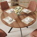 round Dining Table for 4, 43" Farmhouse Kitchen Table with Storage