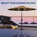 Patio Umbrella with Solar Lights, Outdoor Table Umbrella with 8 Durable Ribs, Tilt & Crank Mechanism, Waterproof & UV Protection for Garden, Backyard, Poolside,
