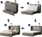 Queen Murphy Bed Grey With IntegratedCharging Station