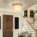 Capiz Shell Chandelier AntiqueGold Finish Flush Mount