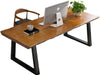 Modern Solid Wood Executive Desk – Spacious and Minimalist Home Office Workstation Perfect for Writing and Professional Use (Light Brown, 47In)