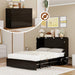 Queen Murphy Bed Cabinet Contemporary Black Finish