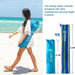 6.5Ft Twice Folded Portable Beach Umbrella with Sand Anchor Windproof Tilt Pole Air Vent UPF 50+ Protection Fits in a Large Suitcase for Travel Patio Garden Pool Backyard Sky Blue