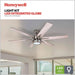 Ceiling Fans Kaliza Modern 56 Inch Ceiling Fan with Light, Remote Control Fan, LED Indoor Fan with 6 Blades, Black Pine and Pewter Blade Finish Options, Matte Nickel (51626-01)