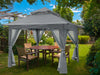 13'X13' Gazebo Tent Outdoor Pop up Gazebo Canopy Shelter with Mosquito Netting, Gray